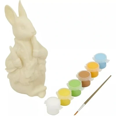 Image of Quickdraw Paint Your Own Peter Rabbit Figure Kids Painting Craft Set DIY Model with 6 Paints &amp; Brush