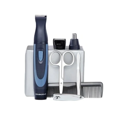 Image of Remington Hygiene Travel Kit with Case (13 Pieces for Hair, Manicure, Pedicure etc., Beard Trimmer, Ear Facial Hair &amp; Eyebrow Nail Clipper, Scissors, Tweezers, 2 Combs etc.) NE3890