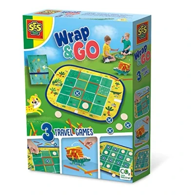 Image of SES Creative Wrap&amp;Go travel games Ludo Quartet Speed blocks