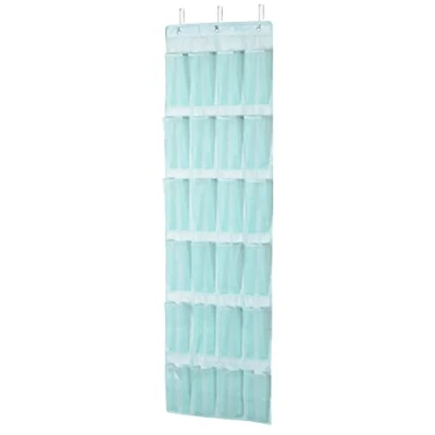 Image of Amazon Basics Over the Door Organiser with 24 Pockets, Jade Green, 47 x 6.3 165 cm