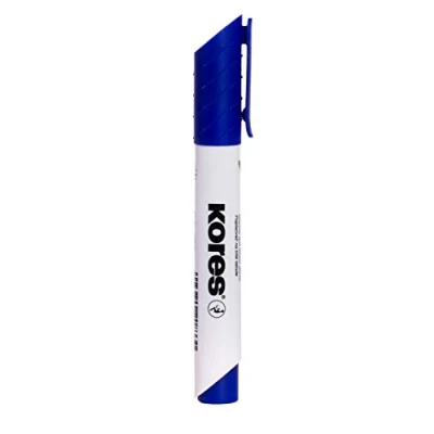 Image of Kores Blue Whiteboard Marker Pens K XW1, with Round Tip and Low Odour Ink Dry Wipe School Supplies, Office Supplies Single Pack