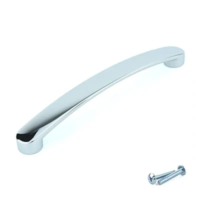 Image of M4TEC Bow Kitchen Cabinet Door Handles Cupboards Drawers Bedroom Furniture Pull Handle Polished Chrome. M6 Series: 160 mm