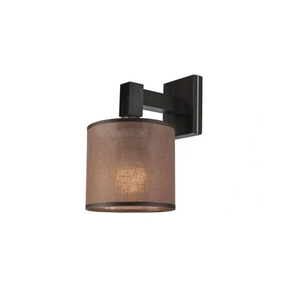 Image of Sofia Wall Lamp With Shade Fabric Shade, Wenge, 1x E27