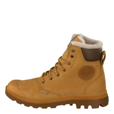 Image of Palladium Pampa Sport Laceup ankle boots, Size: 9.5, Amber gold/mid gum Leather