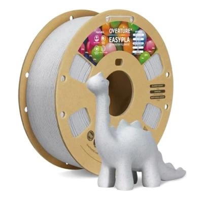 Image of OVERTURE Easy PLA 1.75mm 3D Printer Filament, 1kg Cardboard Spool (2.2lbs), Dimensional Accuracy +/ 0.03mm, Fit Most FDM (Easy Rock White)