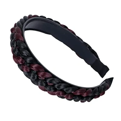 Image of CAISHA Headband Ponytail Braided Hair piece band Accessories Dark Red Mix HR7