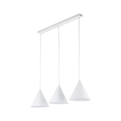 Image of TK Lighting Pendant light CONO, 3 bulb, linear, length 75 cm, white