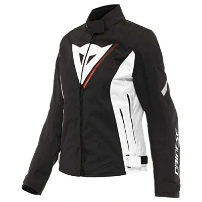 Image of Dainese Veloce Lady D Dry Jacket, Waterproof and Thermal Motorcycle Women, Black/White/Lava Red, 42