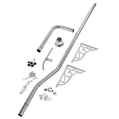 Image of Milano Elizabeth Traditional High Level Cistern Toilet WC Flush Pipe Bracket Chain Handle Chrome