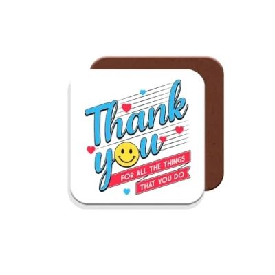 Image of Thank You Gift Coaster Giftset Made by MUGGZ in The UK