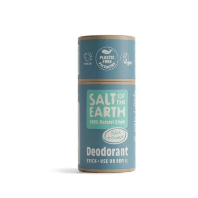 Image of Salt of The Earth Natural Deodorant Stick 100% Origin Ingredients, Aluminium Free, Vegan, Long Lasting Protection, Refillable, Made in UK 84g (Ocean &amp; Coconut)