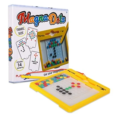 Image of Playmags Magnetic Board for Kids Doodle Dots with Pen Magna Safe Magnets &amp; Toddler Travel Toy