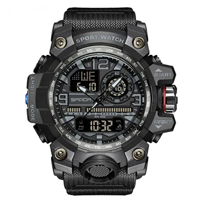 Image of AIMES Men&#039;s Watches Sports Outdoor Waterproof Military Wrist Watch Tactical Date Multi Function Large Face LED Alarm Stopwatch for Men, 3133 Black, Sport Casual Fashion Dress