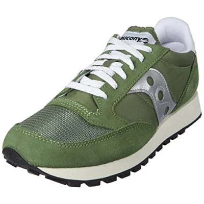 Image of Saucony Mens Jazz Original Vintage Sneaker, Green Silver, 9 UK