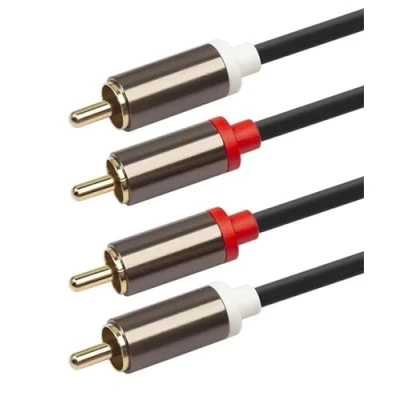 Image of PENCILUPNOSE WWW.PENCILUPNOSE.COM 2RCA to Cable Gold Plated 2 RCA Male Stereo Audio for Home Theater, HDTV, Gaming Consoles, Hi Fi Systems 1m &amp; 2m (1m)