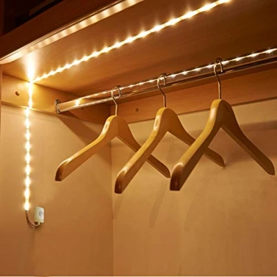 Image of Auraglow Wireless PIR Motion Sensor 30 LED 1M Strip Light Rechargeable Wardrobe Night with Built in Timer