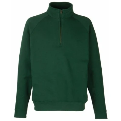 Image of Fruit of the Loom Mens Zip Neck Sweatshirt (XL) (Bottle Green)