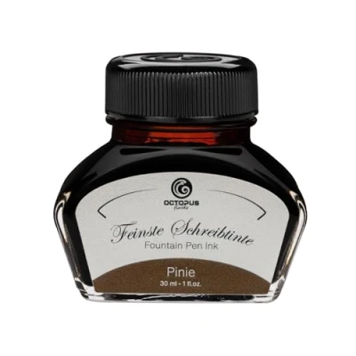 Image of Octopus Fluids Fountain pen Ink in glass,Writing for pen, Pine 30ml, inkpot, Calligraphy