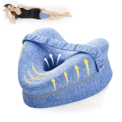 Image of BEAUTRIP Leg Pillow Ergonomic Side Sleeping Pillows Memory Foam Knee with Strap for Sleeper Support Cushion Removable and Washable Cover