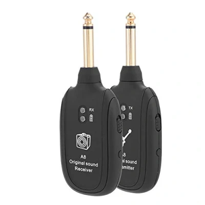 Image of Guitar Wireless System, 4 Channels Audio Transmission Receiver Built in Rechargeable Lithium Battery for Electric Bass Violin