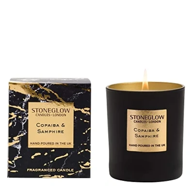 Image of Stoneglow Luna Collection Copaiba &amp; Samphire 220 Grams Scented Candle (Black Gold)