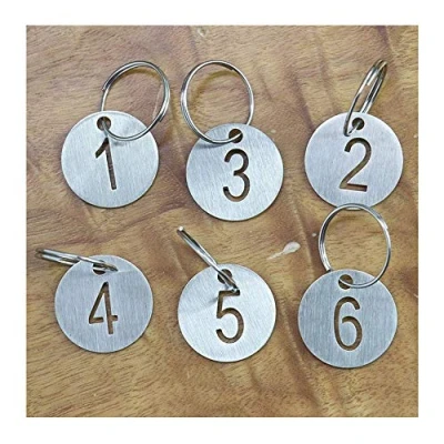 Image of Sourcemall Numbered Tags with Key Ring Stainless Steel Circle Diameter 3cm (1 50)