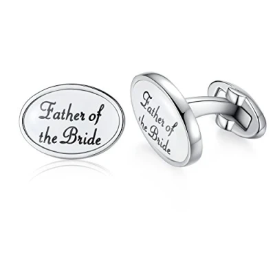 Image of HONEY BEAR Oval Wedding Cufflinks for Mens Marriage Gift