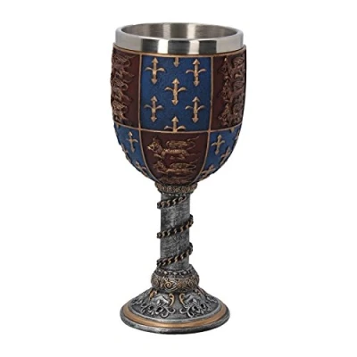 Image of Nemesis Now C0702B4 Medieval Goblet 17.5cm Grey, Resin w/Stainless Steel Insert