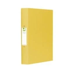 Image of Q Connect 2 Ring 25mm Binder Polypropylene A4 Yellow Pk 10 KF01472