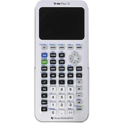Image of Texas Instruments TI 84 Plus CE Graphing Calculator, White