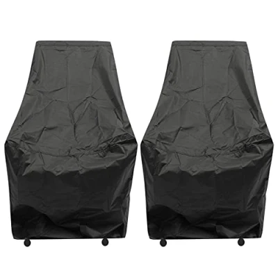 Image of VERAWE 2X Waterproof Chair Cover Outdoor High Back Patio Stacking Furniture Protection