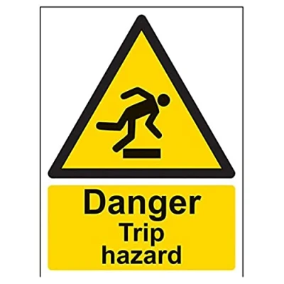 Image of V Safety Danger Trip Hazard Warning Sign 150mm x 200mm Self Adhesive Vinyl