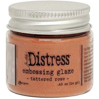 Image of Ranger Tim Holtz Distress Embossing Glaze Tattered Rose, 1 oz jar