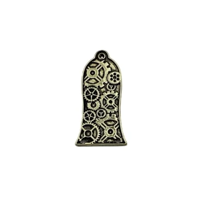 Image of Guyker 1 Pcs Guitar Head Cover 3 Holes, Zinc alloy Truss Rod for GIB LP Style Accessories Parts, Gear Pattern JA3001, Ancient Gold