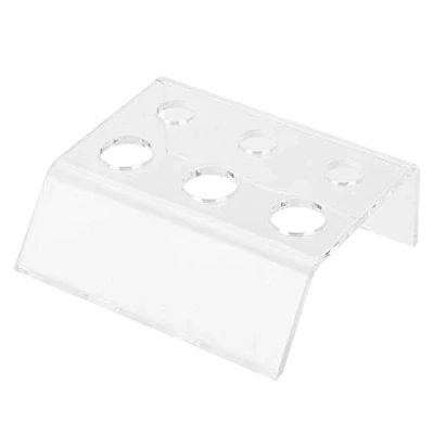 Image of Tattoo Ink Cup Holder 6 Holes Pigment Caps Permanent Transparent Acrylic Makeup Microblading Stand for