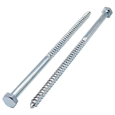 Image of SKIR&#039;CO (6 pcs) DIN 571 Zinc Plated Steel Hexagon Head Wood Screws M10 x 240 mm, Coach Screws, Hex Screw, Lag Bolts