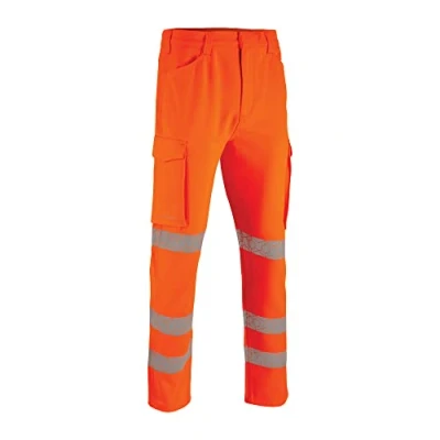 Image of Beeswift Envirowear Orange Hi Vis Trouser Unisex Reflective Sustainable Circular Process Safety PPE Workwear 36 Short