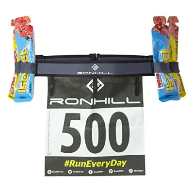Image of Ronhill Mens Race Number Waist Belt, Charcoal/Black