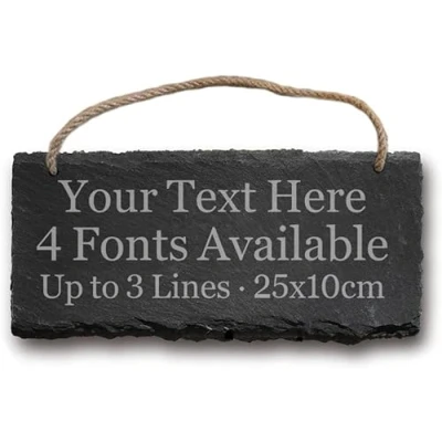 Image of Garden Sign Engraved Slate Signs and Plaques Custom House Shed Personalised Outdoor Decoration Man Cave for Outside Christmas (Any Text)
