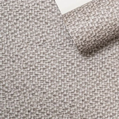 Image of SOPHIE LAURENCE Heavyweight Brown Linen Weave Wallpaper Smooth Finish, Washable, Wet Removable 0.53m x Sample