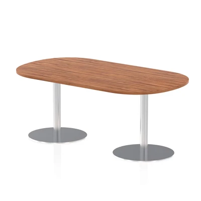 Image of Italia 1800mm Poseur Boardroom Table Walnut Top 725mm High Leg