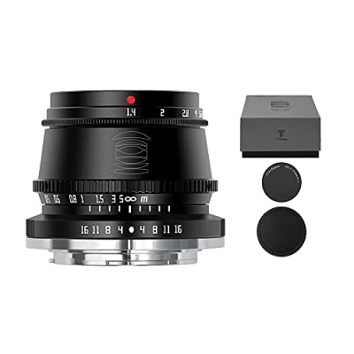 Image of TTArtisan APS C 50mm F/0.95 Metal Bodied Lens Compatible with Sony E Black &amp; Silver
