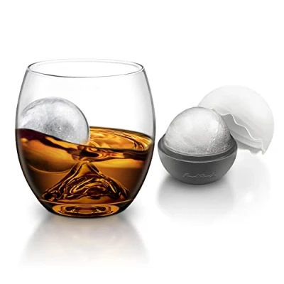 Image of Final Touch On the Rocks Glass &amp; Ice Ball Mould Novelty Whiskey Tumbler, Scotch