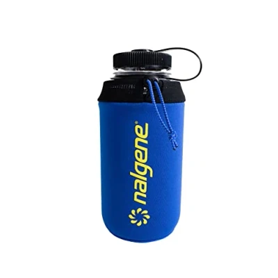 Image of Nalgene Bottle Sleeve Neoprene Water Prevents Condensation, Insulates Beverages Holder Designed for 32 oz Blue