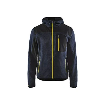 Image of BLÅKLÄDER Knitted Sweater Men L Dark Navy/Yellow