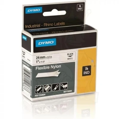Image of Rhino Flexible Nylon Tape 24mm White with Black Lettering (S0773840) (5)