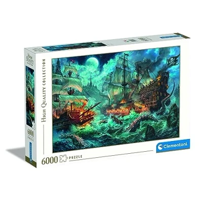Image of Clementoni 36530 Collection Puzzle Pirates Battle Jigsaw 6000 Pieces, Made In Italy, For Adults