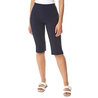 Image of Roman Womens Knee Length Stretch Shorts Navy Size 18 UK