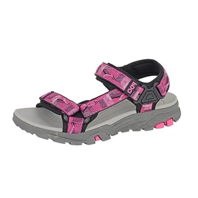 Image of PDQ L471FM 3 Womens Dual Touch Fastening Trail Sandals Fuchsia/Black size