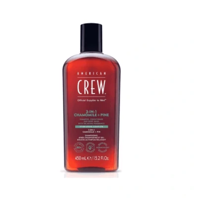 Image of American Crew 3 in 1 Shampoo, Conditioner and Body Wash Chamomile Pine, 450 ml